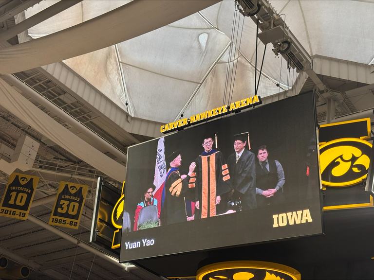 math graduate on screen