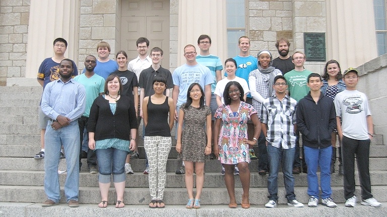 New grad students stand for a group photo in August 2013